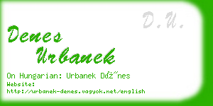denes urbanek business card